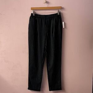 Forever 21 Black Striped High-Waisted Pants Size M NWT